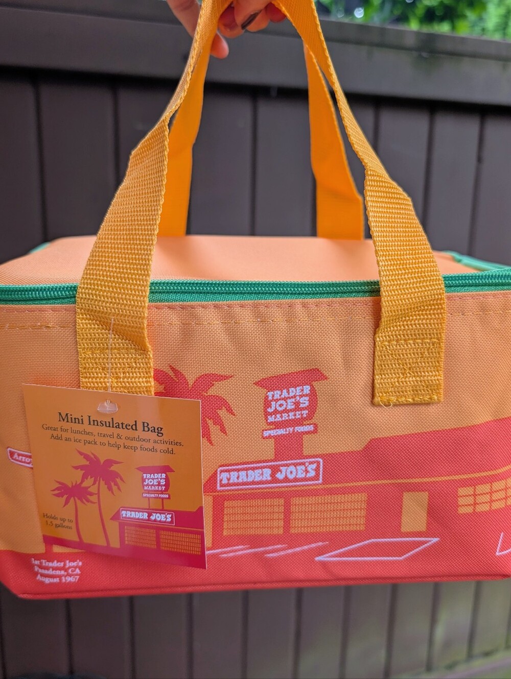 *NEW* Trader Joe’s Mini Insulated Tote - Sunny Orange with Green Zipper